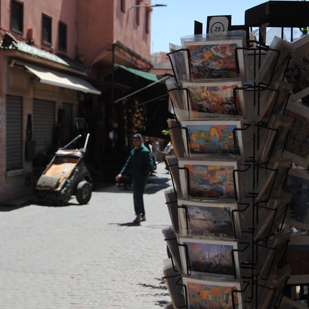 A postcard stand in Morocco