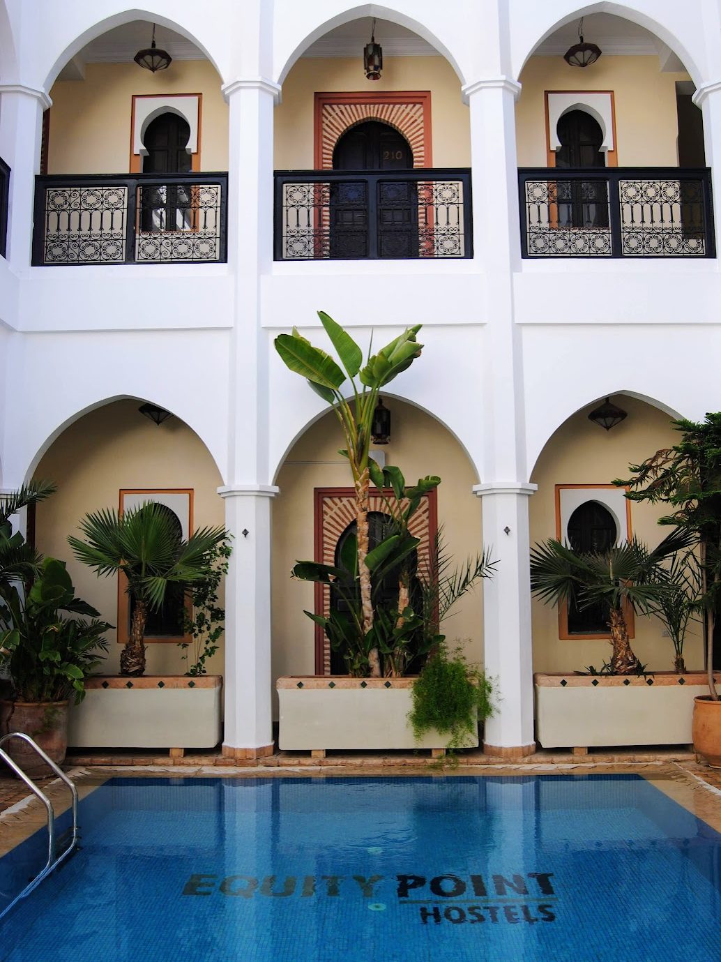 A pool in a riad courtyard
